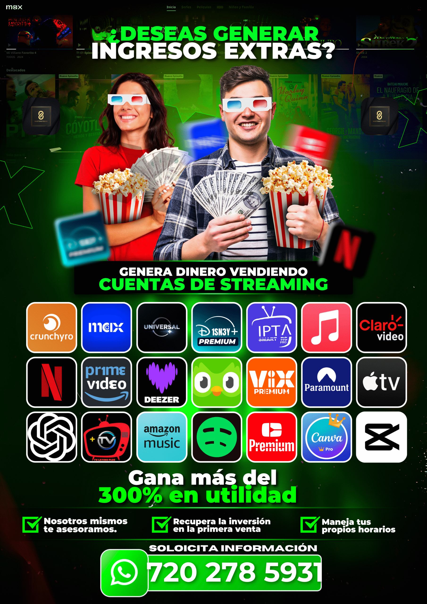 Genera ingresos extra vendiendo cuentas de streaming