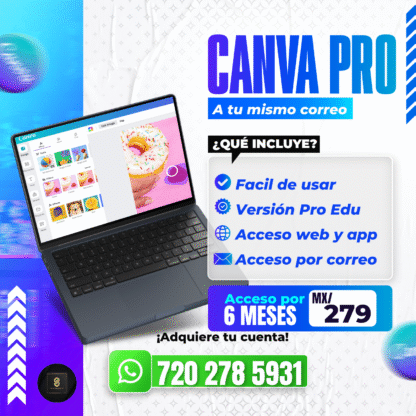Canva Premium 6 meses precio con MasterStream