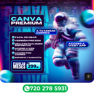 Canva Premium precio 12 Meses con MasterStream