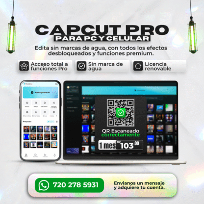 CapCut Pro precio con MasterStream