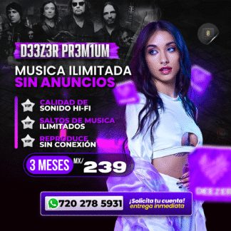 Deezer Premium precio 3 Meses con MasterStream